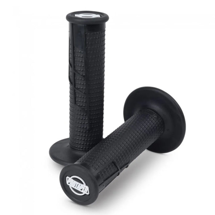 Pro Taper Clamp on Half Waffle Black Grips (Black/Black)