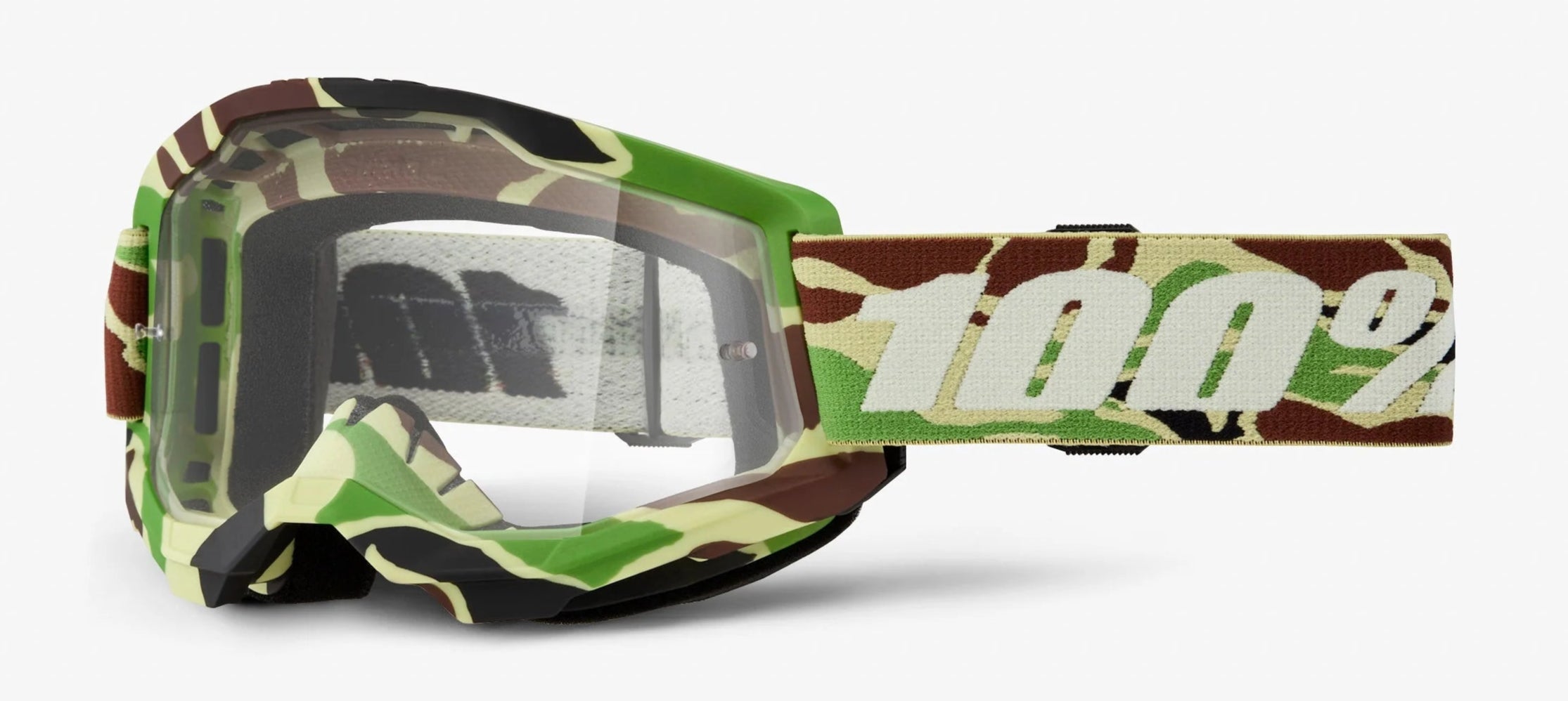 100% Strata 2 MX Goggles (War Camo / Clear Lens)