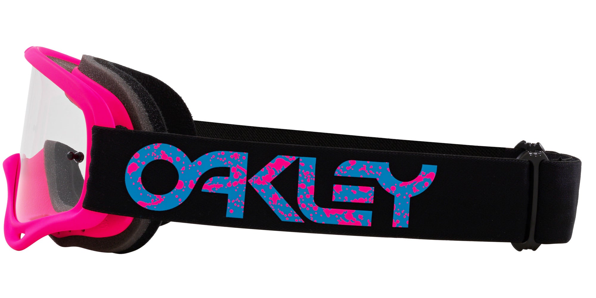 Oakley O-Frame MX Goggles (Clear Lenses,  Pink Splatter Strap)