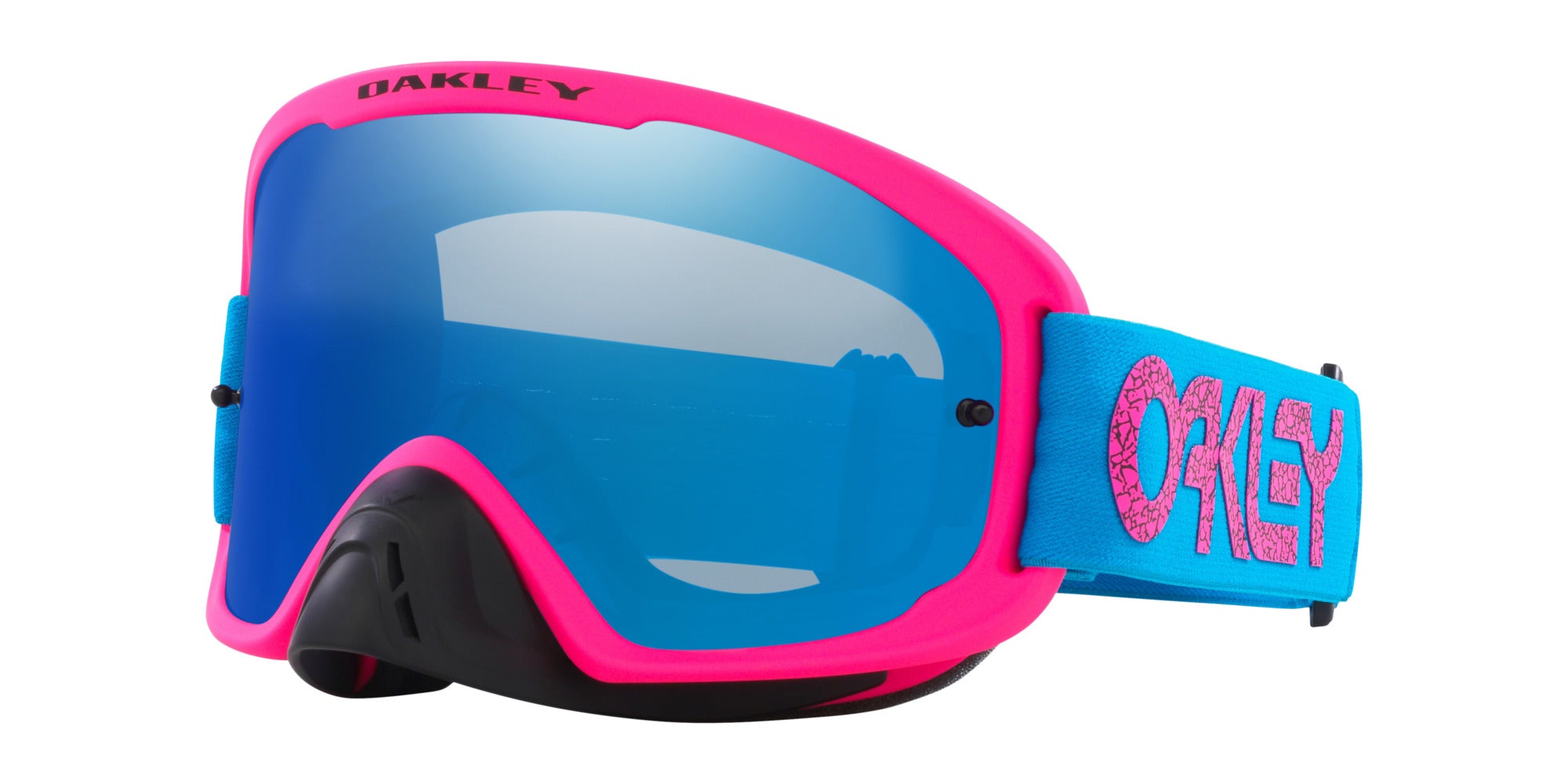 Oakley O-Frame® 2.0 PRO MX Goggles (Blue/Pink | Black Ice Iridium Lens)