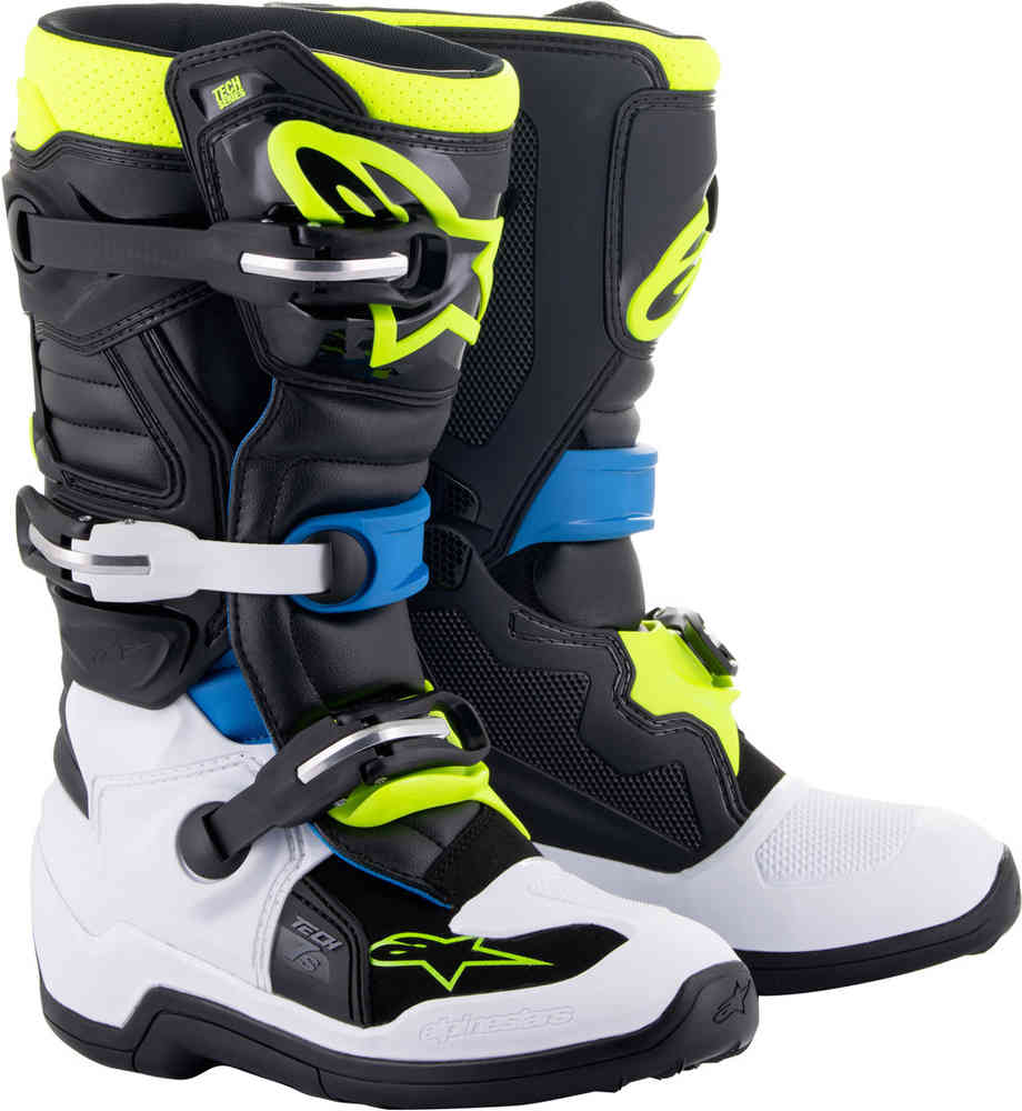 Alpinestars Tech 7S Youth Motocross Boots (BLK ENBL YEFL | UK Size: 4.5)