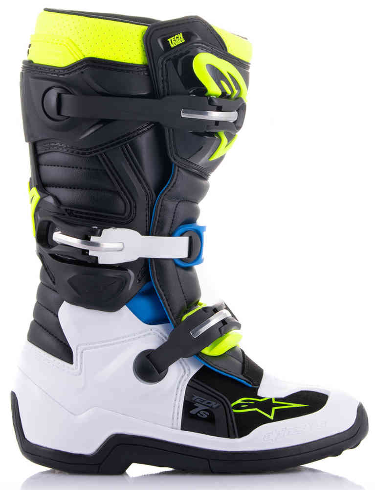 Alpinestars Tech 7S Youth Motocross Boots (BLK ENBL YEFL | UK Size: 4.5)