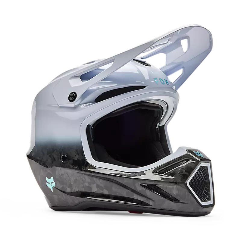 Fox Racing V3 RS Ghost Motocross Helmet (White | Large (59-60cm))