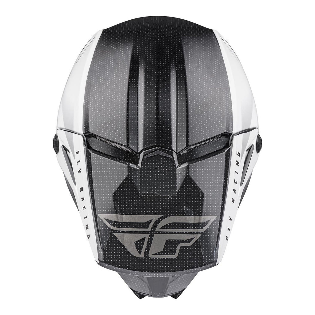 Fly Racing Kinetic Straight Edge Youth MX Helmet (Black/White)