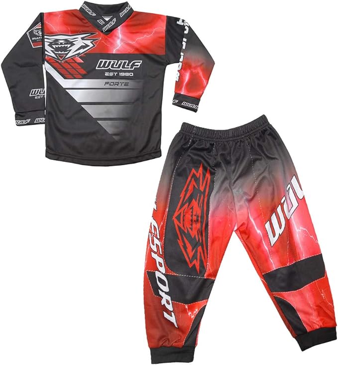 Wulfsport Forte Kids Trials Kit (Black/Red, Ages: 11-13 Years)