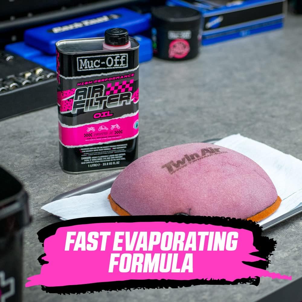 Muc-Off Air Filter Oil, 1 Litre - Advanced Motorcycle Oil for Foam Air Filters