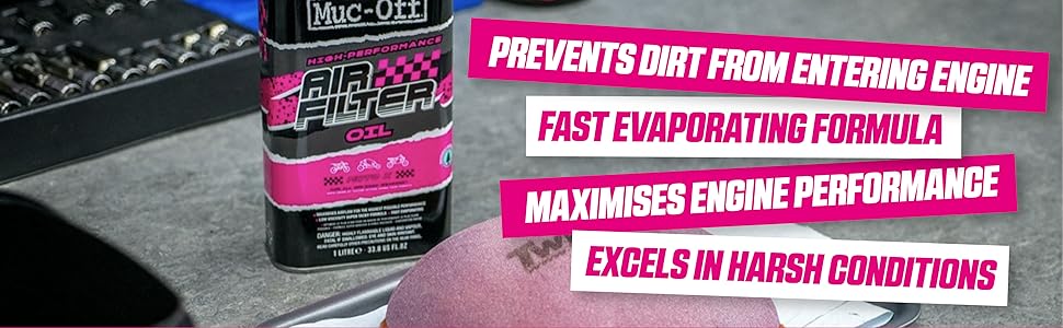 Muc-Off Air Filter Oil, 1 Litre - Advanced Motorcycle Oil for Foam Air Filters