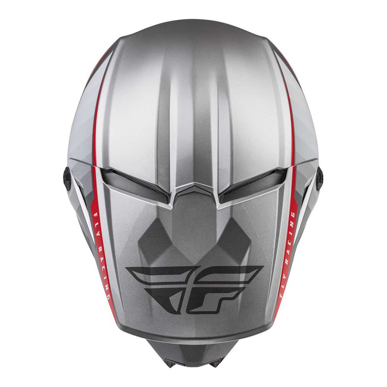 Fly Racing Kinetic Youth Drift Motocross Helmet (Silver/Black/Red, UK Size: YM 49-50cm)