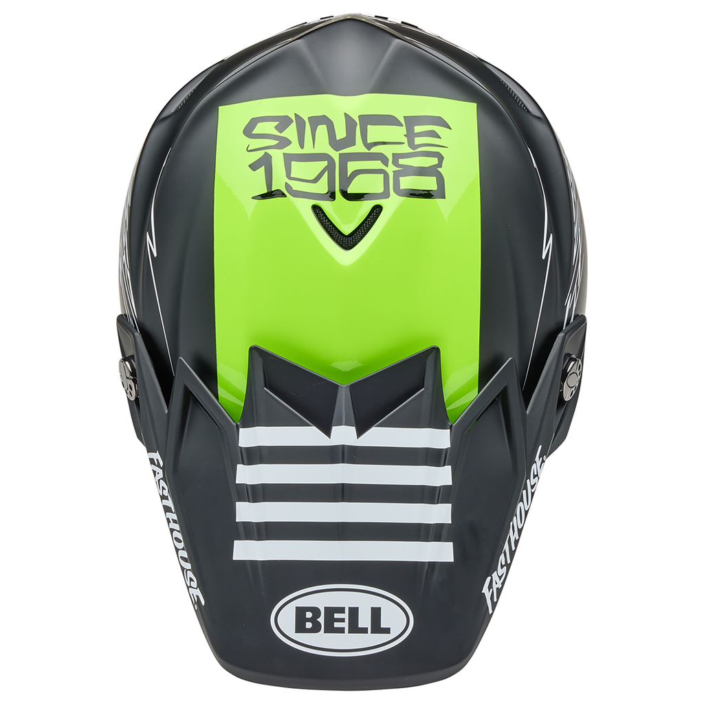 Bell 2025 Moto-9S Flex Motocross Helmet (Fasthouse SMKBMB Matte/Gloss Black/Hi-Viz Yellow)