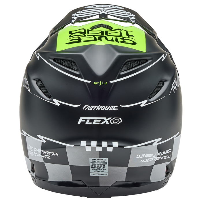 Bell 2025 Moto-9S Flex Motocross Helmet (Fasthouse SMKBMB Matte/Gloss Black/Hi-Viz Yellow)