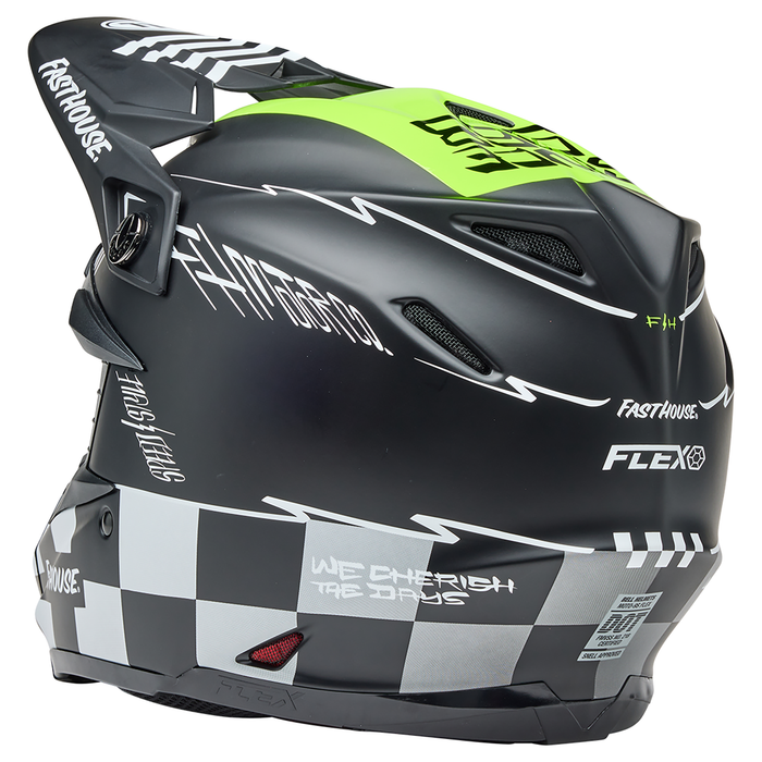 Bell 2025 Moto-9S Flex Motocross Helmet (Fasthouse SMKBMB Matte/Gloss Black/Hi-Viz Yellow)