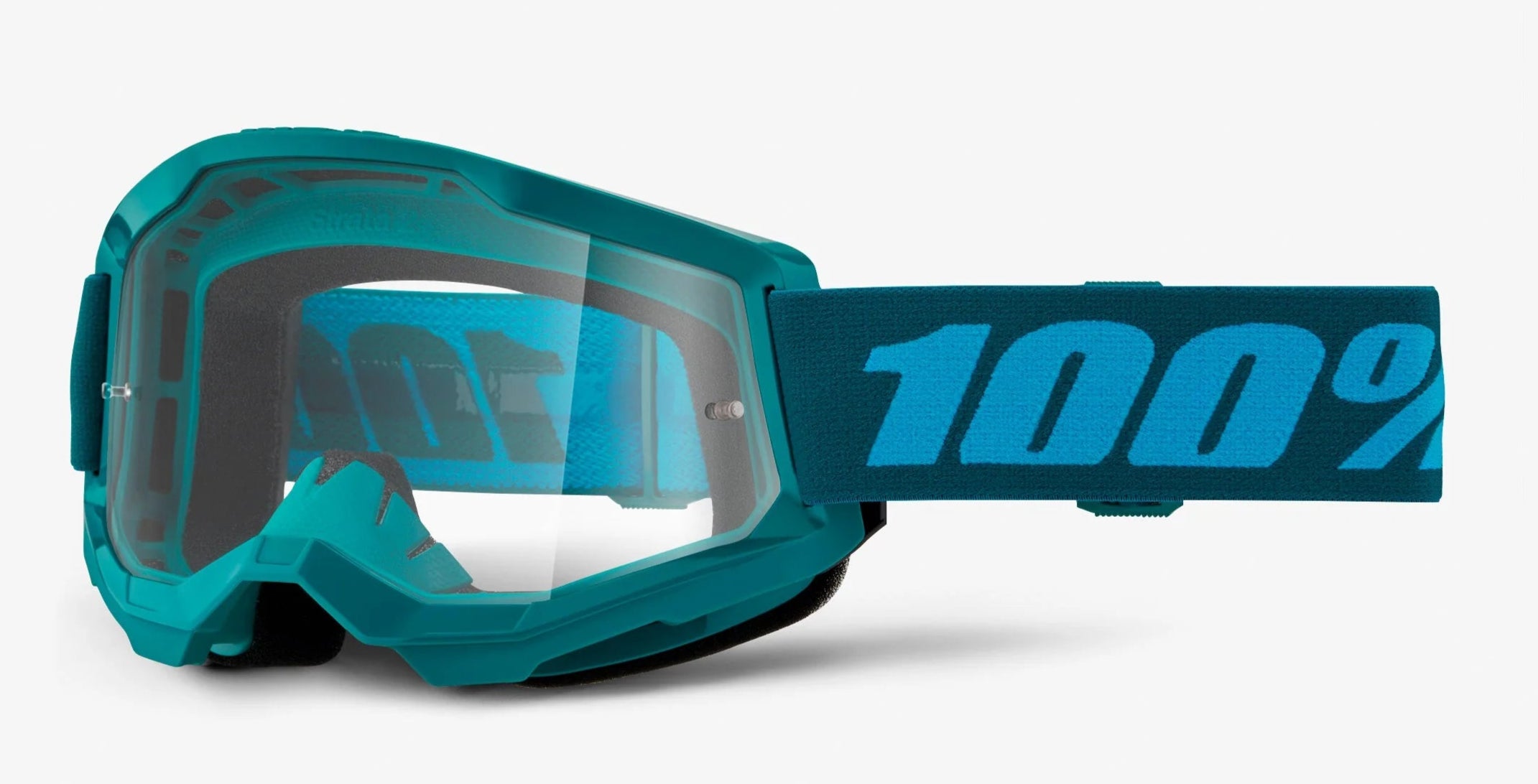 100% Strata 2 MX Goggles (Stone / Clear Lens)