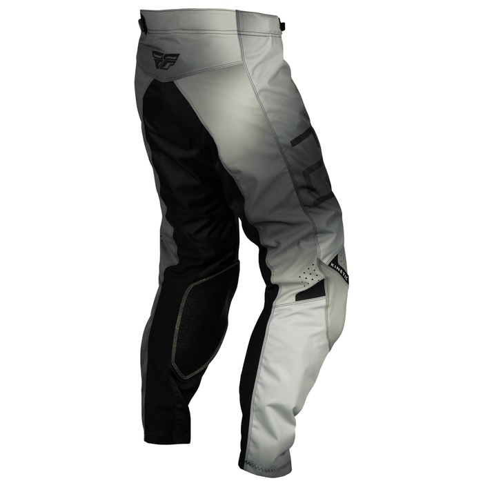 back right of Fly Racing 2024 Kinetic Prodigy Youth Motocross Pants (Black/Light Grey | Size: 24)