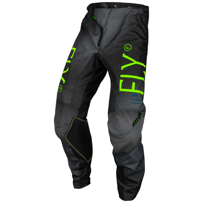 Fly Racing 2024 Kinetic Prodigy Youth Motocross Pants (Charcoal/Neon Green | Size: 26)