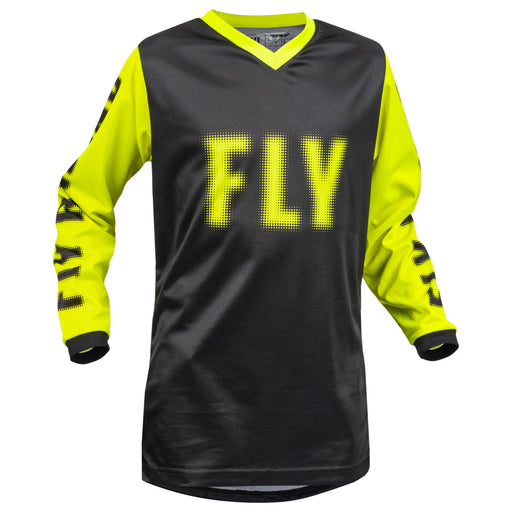 2023 Fly Racing F-16 Youth Motocross Jersey (Black/Hi-Viz, UK Size:M)