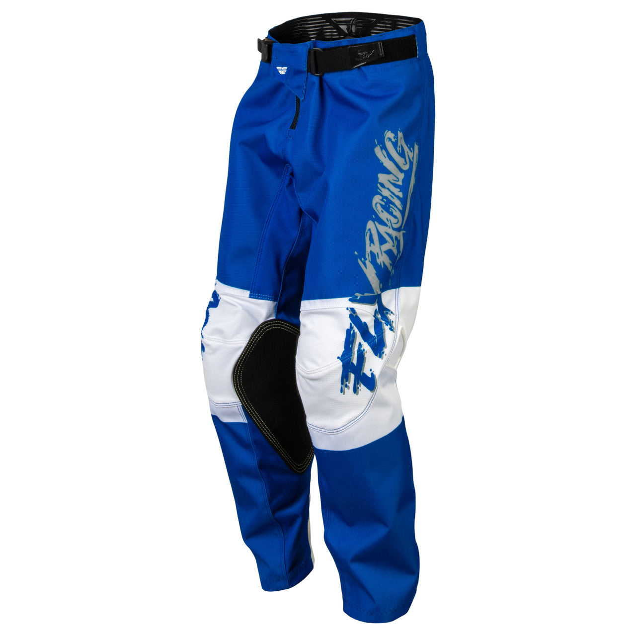 2023 Fly Racing Kinetic Khaos Youth Motocross Pants (Grey/Blue/White, UK Size:22)