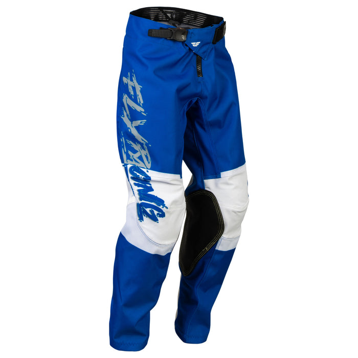 2023 Fly Racing Kinetic Khaos Youth Motocross Pants (Grey/Blue/White, UK Size:22)