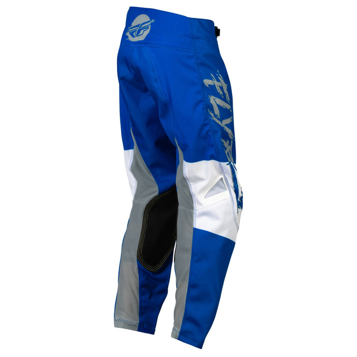 2023 Fly Racing Kinetic Khaos Youth Motocross Pants (Blue/White, UK Size:22)