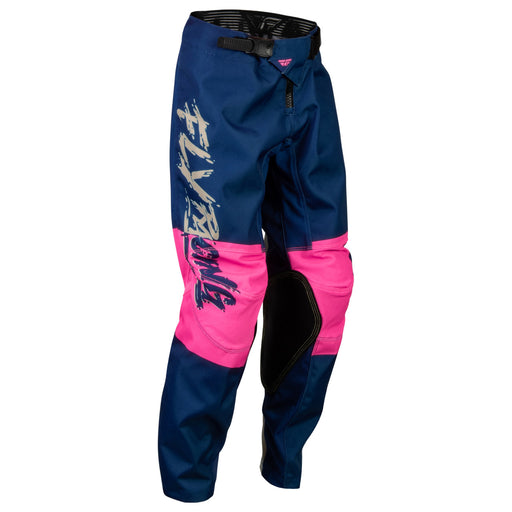 2023 Fly Racing Kinetic Khaos Youth Motocross Pants (Pink/Navy, UK Size:26)