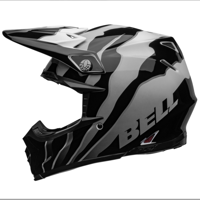 Bell MX Moto-9S Flex Adult Motocross Helmet (Claw Black/White | Size: Small 55-56cm) left side
