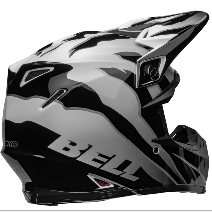 Bell MX Moto-9S Flex Adult Motocross Helmet (Claw Black/White | Size: Small 55-56cm) right rear