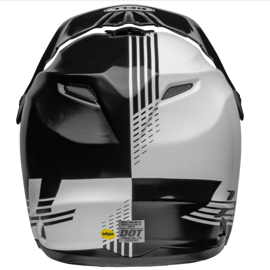 Bell MX Moto-9 Mips Youth Helmet Louvre (Black/White | Size: Small/Medium)