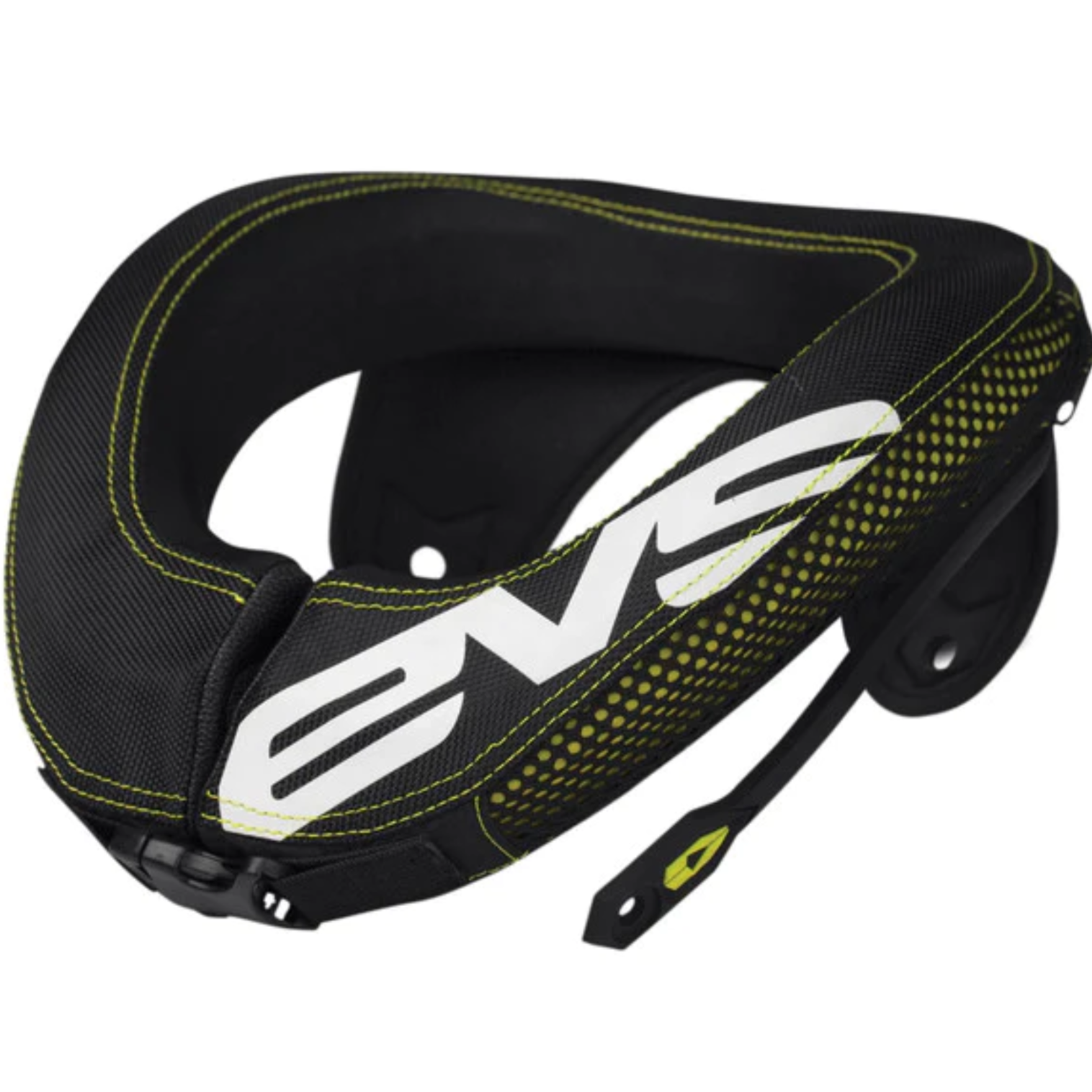 Youth EVS R3 Neck Protector Including Armour Straps (Black/Hi-Vis Yellow)