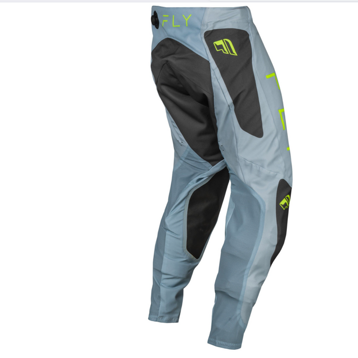 Fly 2024 Evolution DST Motocross Pants (Ice Grey / Charcoal / Neon Green || Size 32) Back Right