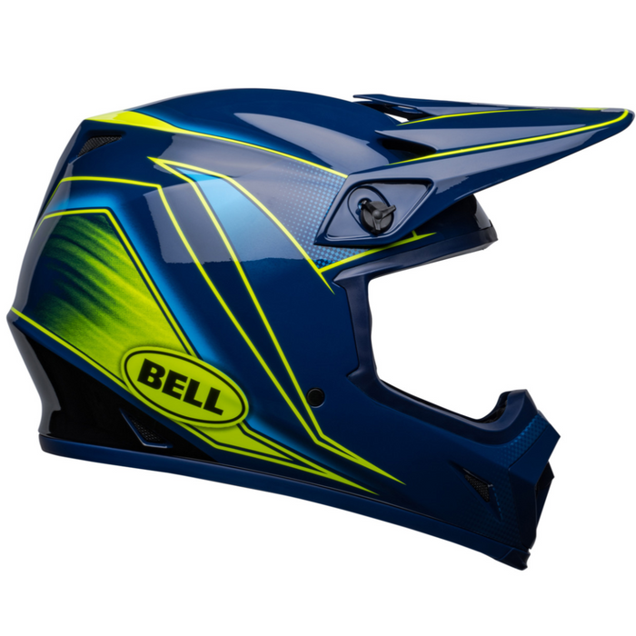 Bell MX 2023 MX-9 Mips Motocross Adult Helmet (Zone Gloss Navy / Retina | Size Small) Right