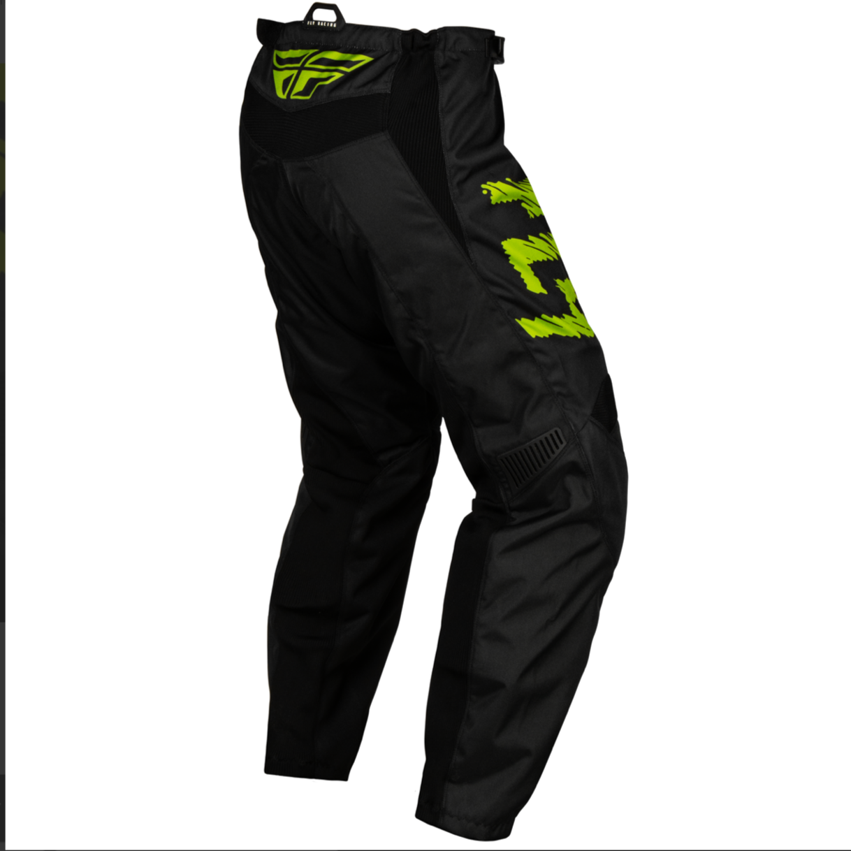 Fly 2024 Youth F-16 Pants (Black / Neon Green / Light Grey | Size 24) Back Right
