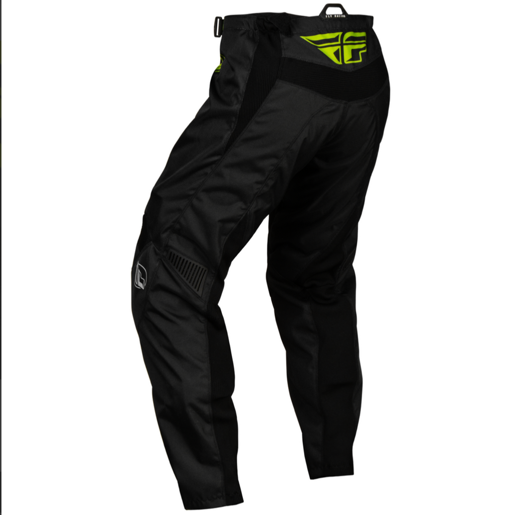 Fly 2024 Youth F-16 Pants (Black / Neon Green / Light Grey | Size 24) Back Left