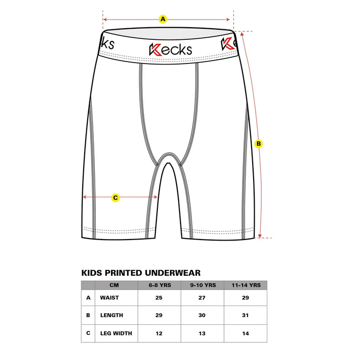 Kecks Boys Underwear size guide