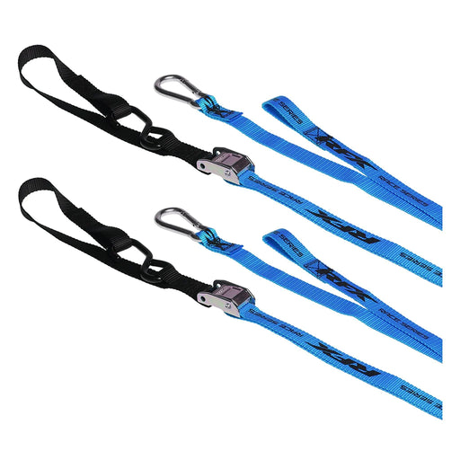 RFX Race Series 1.0 Tie Downs (With Extra Loop And Carabiner Clip) Black/Blue