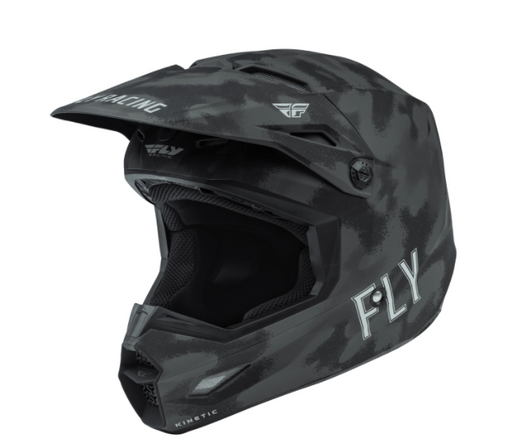 Motocross Youth Helmet 2022 Kinetic S.E.Tactic by Fly Racing (Grey Camo)