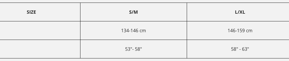 Leatt MX Body Protector 3DF Airfit Lite Junior (134-146CM) Table