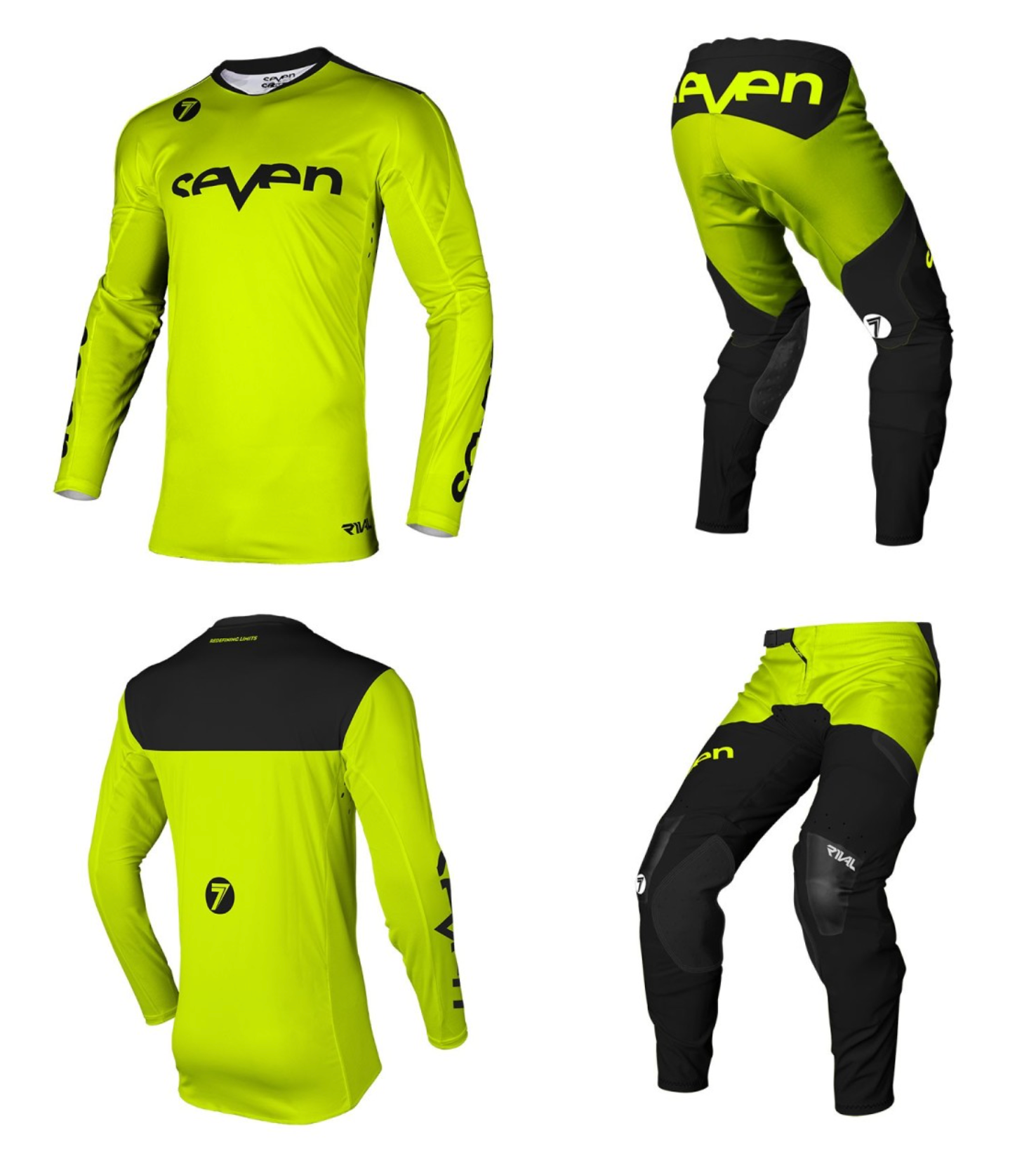 Seven MX 23.1 Rival Staple Motocross Kit (Flo Yellow, Jersey: M | Pants: 32)