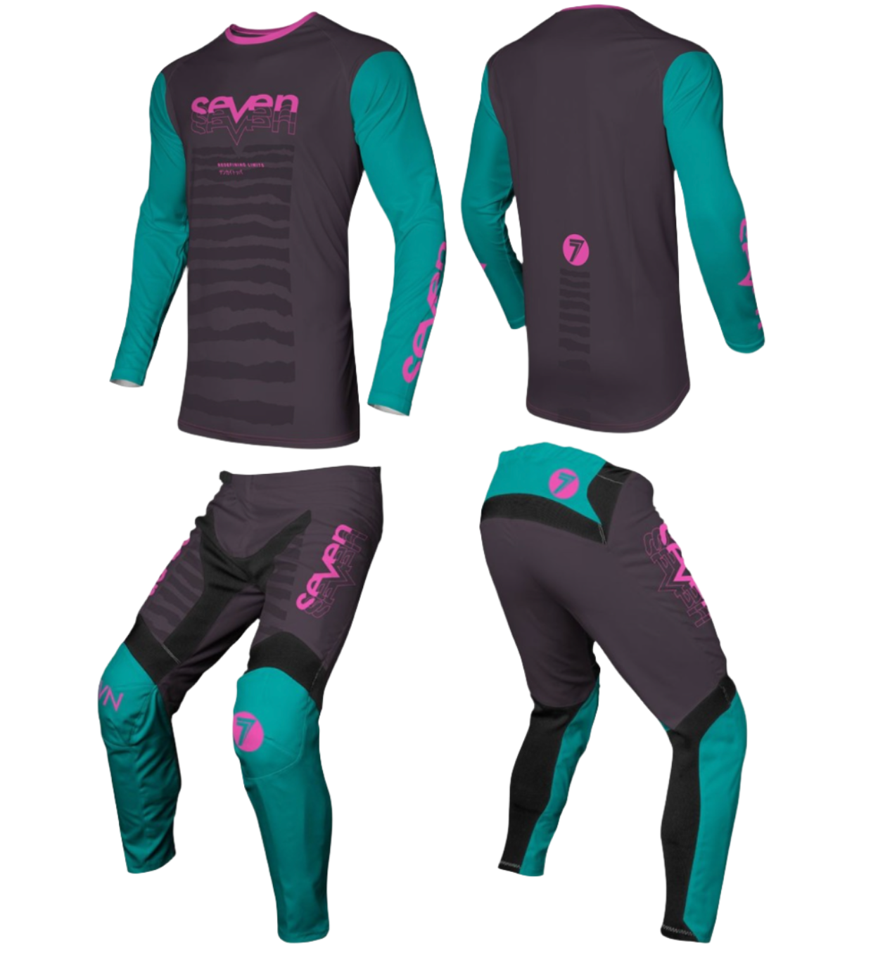 Seven MX 23.1 Vox Surge Motocross Kit (Black/Berry, Size: XL/36 ...