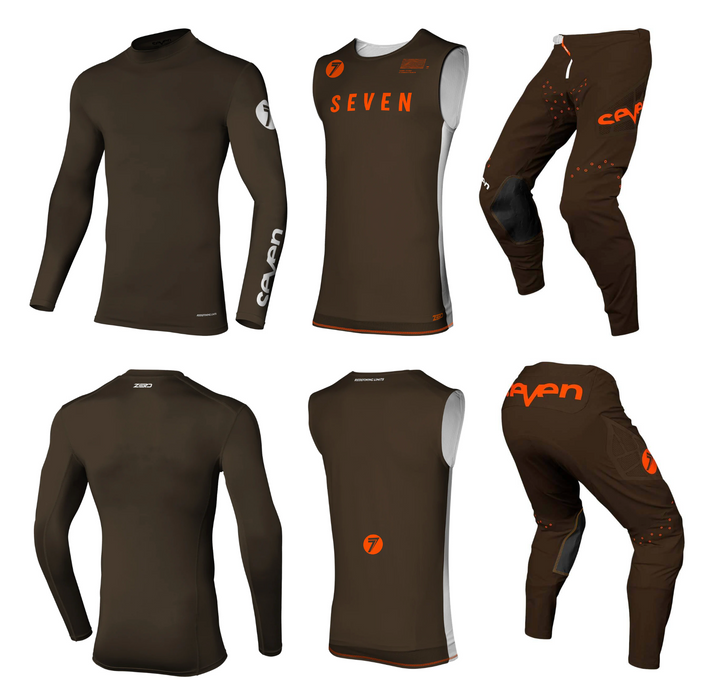Seven MX 23.1 Zero League Motocross Kit (Brandy/Orange, UK Sizes: Jerseys:M, Pants:32)