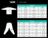 size chart SevenMX Vox jersey