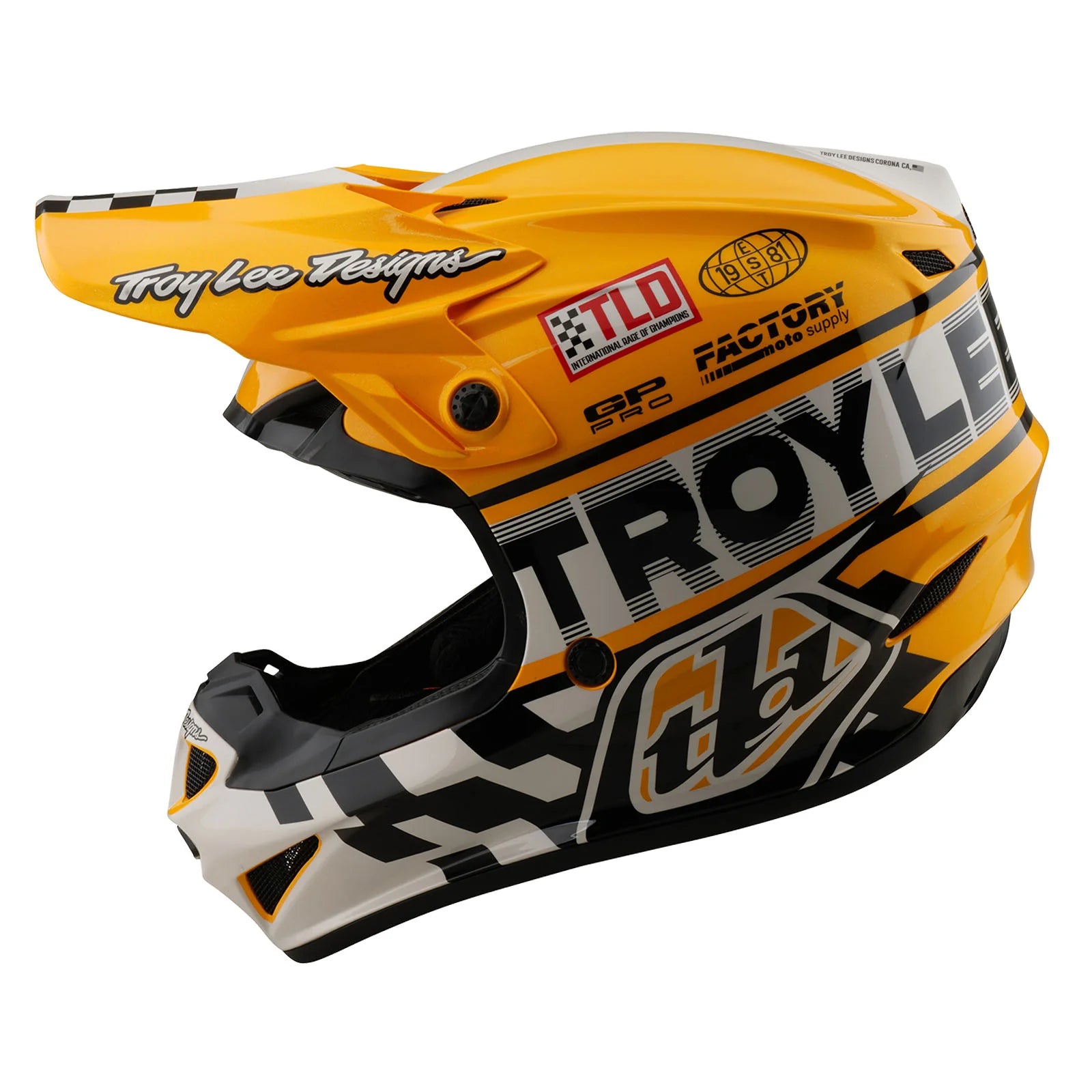 Troy Lee Designs GP PRO Youth Fifty-50 Helmet, White / Gold