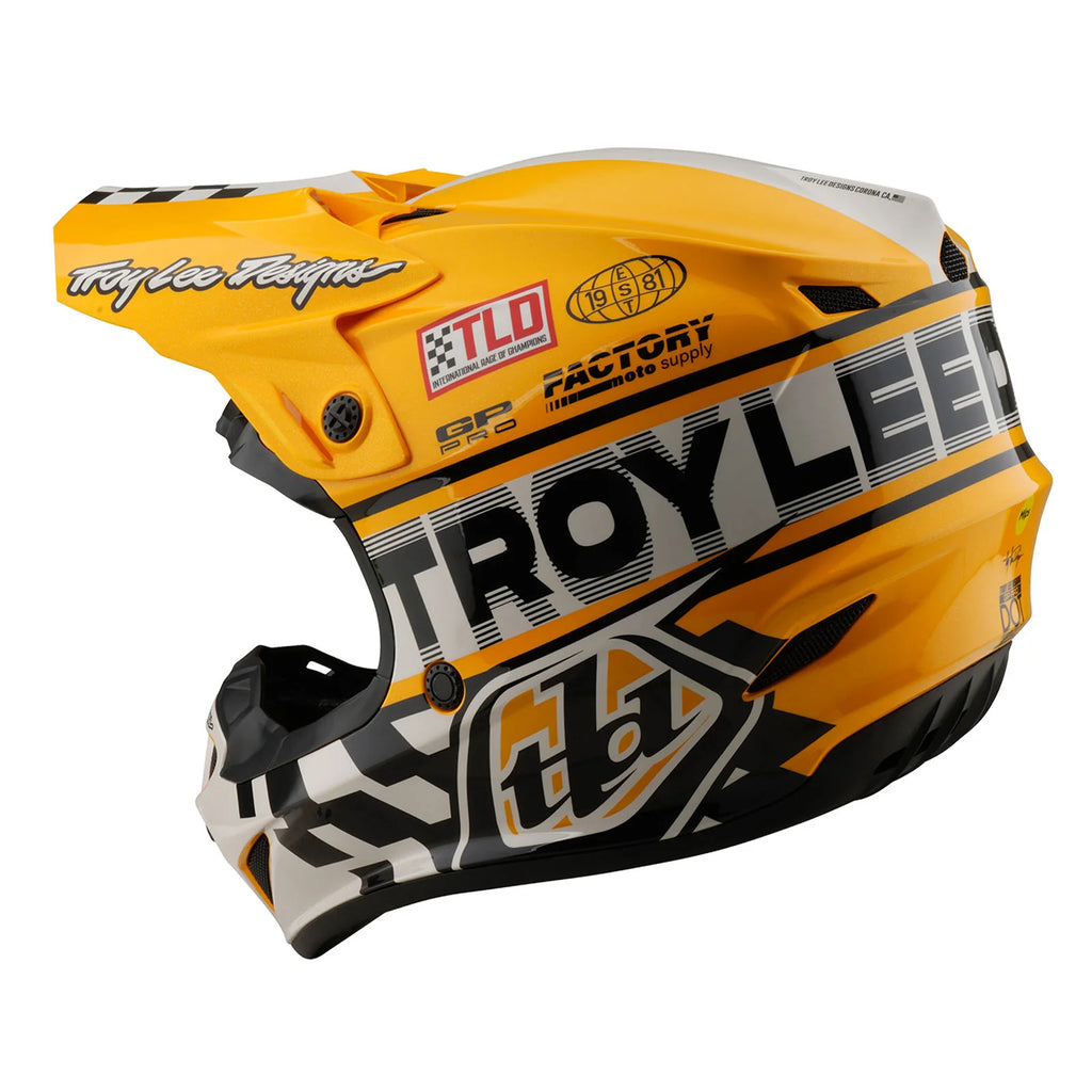 Troy Lee Designs GP PRO Youth Fifty-50 Helmet, White / Gold