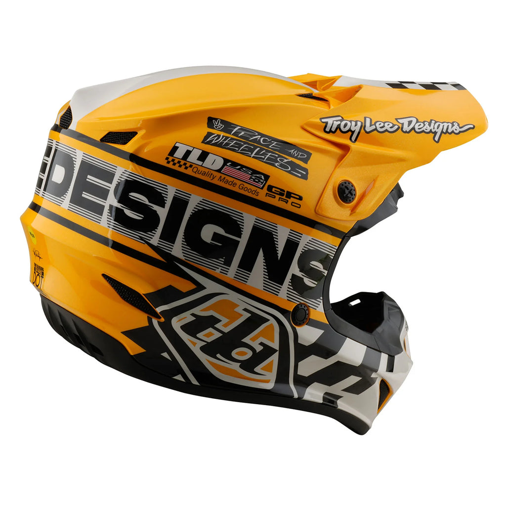 Troy Lee Designs GP PRO Youth Fifty-50 Helmet, White / Gold
