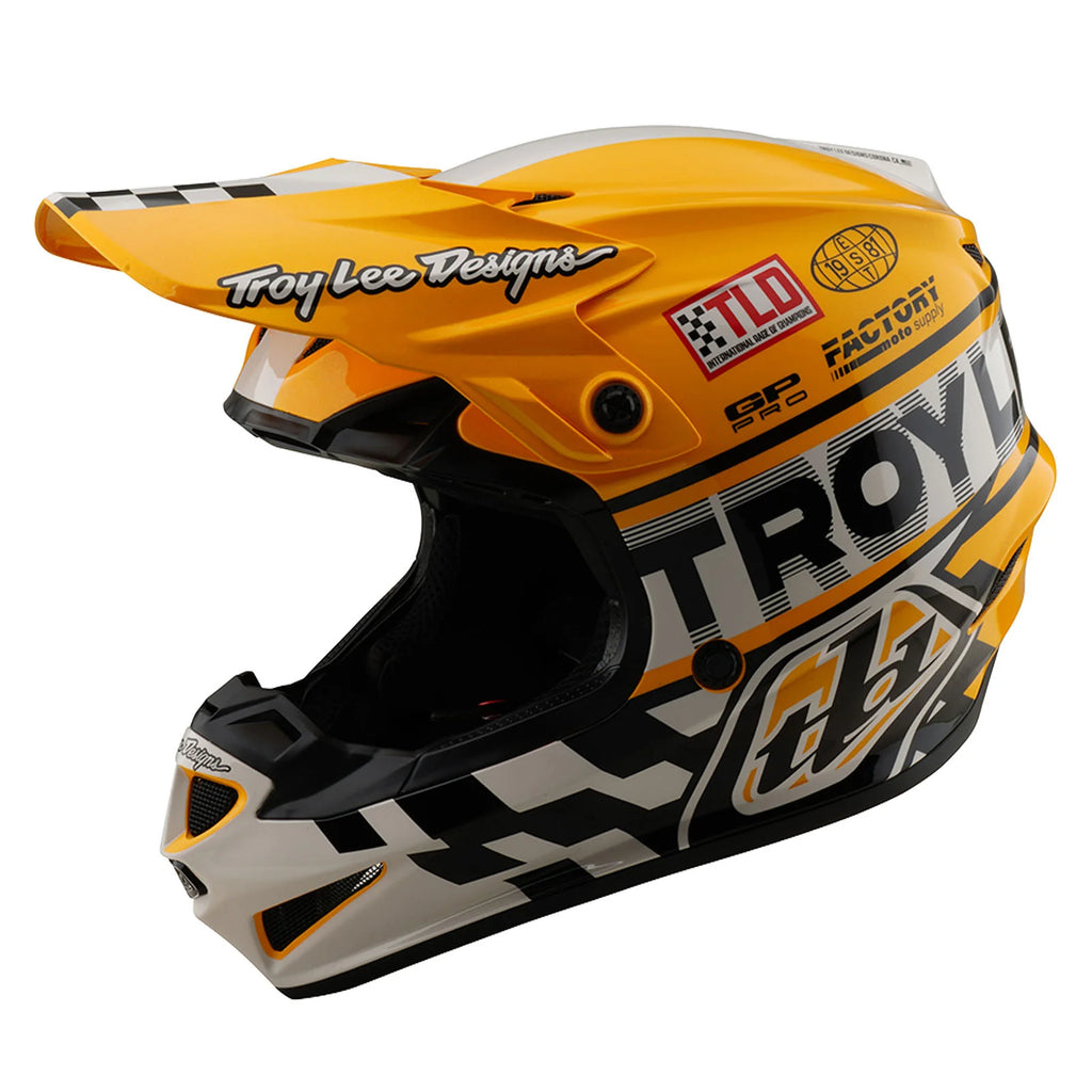 Troy Lee Designs GP PRO Fifty-50 Helmet, White / Gold
