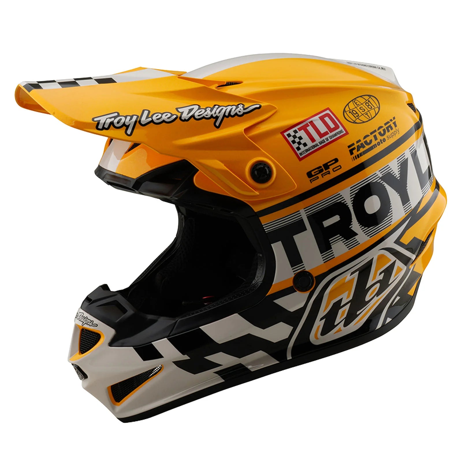 Troy Lee Designs GP PRO Fifty-50 Helmet, White / Gold
