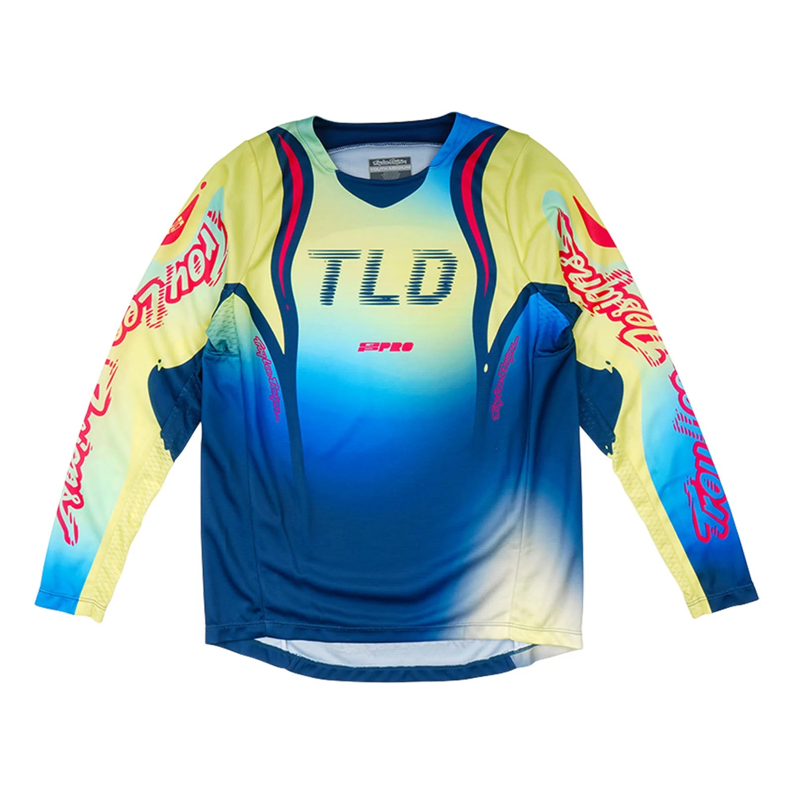 Troy Lee Designs GP PRO Youth Drip Jersey, Glo Yellow / Dark Navy
