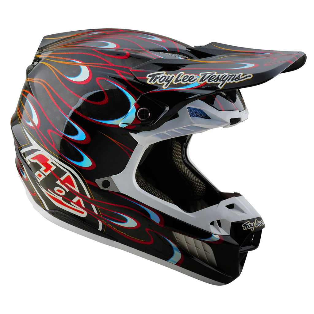 Troy Lee Designs SE5 Carbon Torched Helmet, Black  / Red