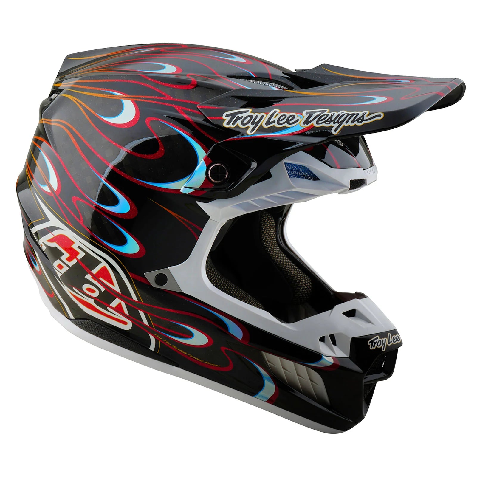 Troy Lee Designs SE5 Carbon Torched Helmet, Black  / Red