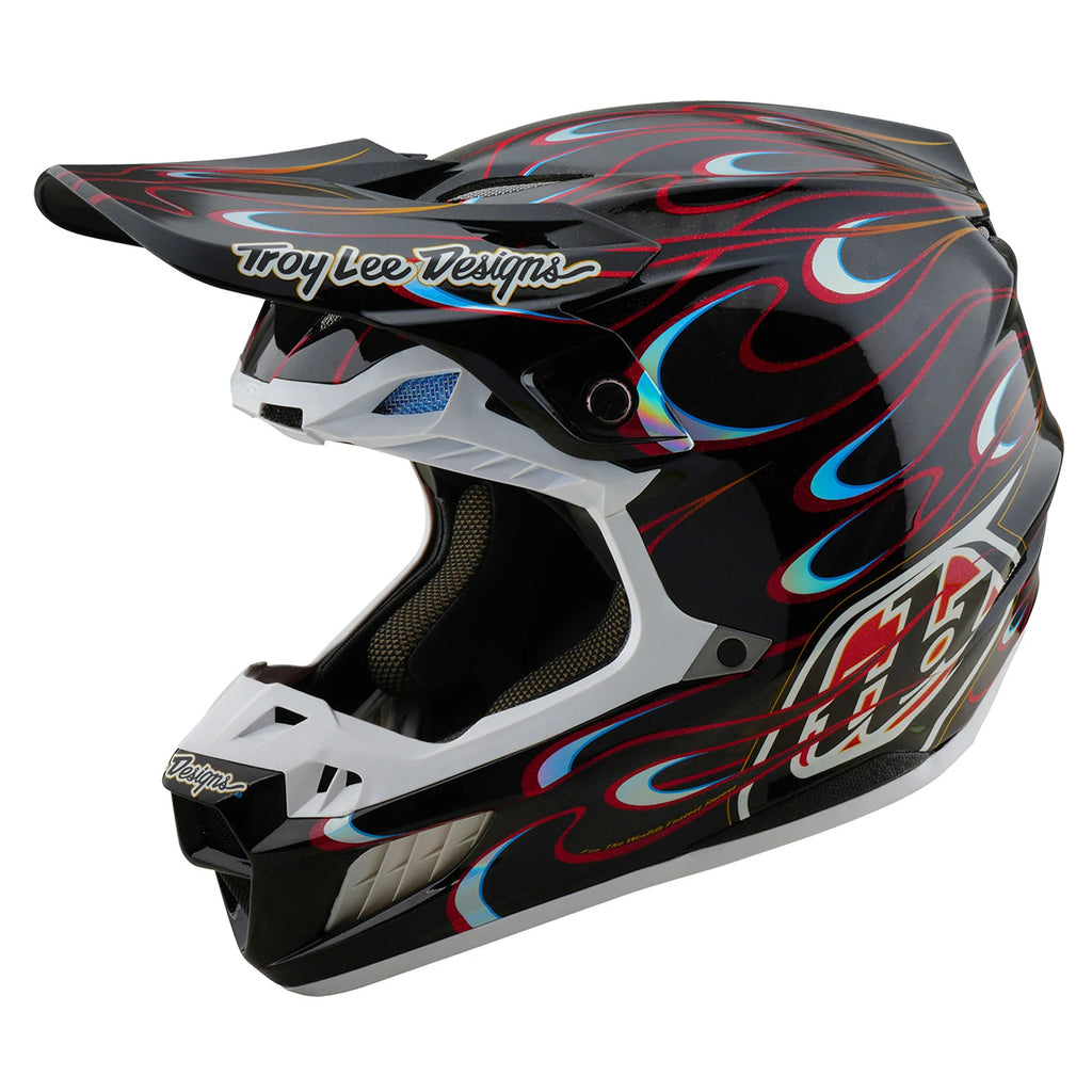 Troy Lee Designs SE5 Carbon Torched Helmet, Black  / Red