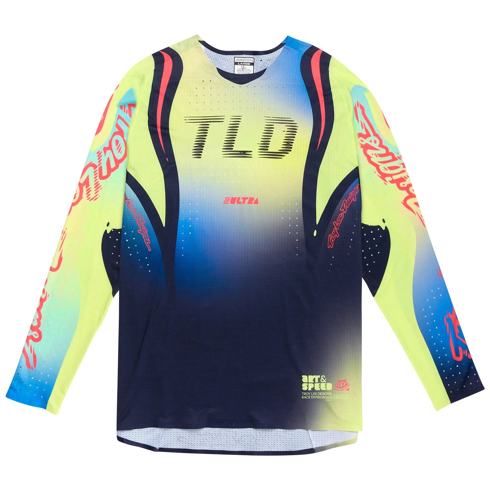 Troy Lee Designs SE ULTRA Drip Jersey, Glo Yellow / Dark Navy