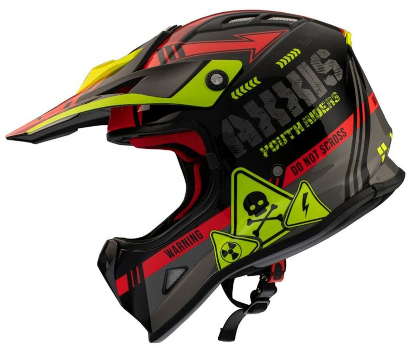 Axxis Wolverine B5 Gloss Red MX Kids Y-S Helmet (Size: 47 - 48 cm)